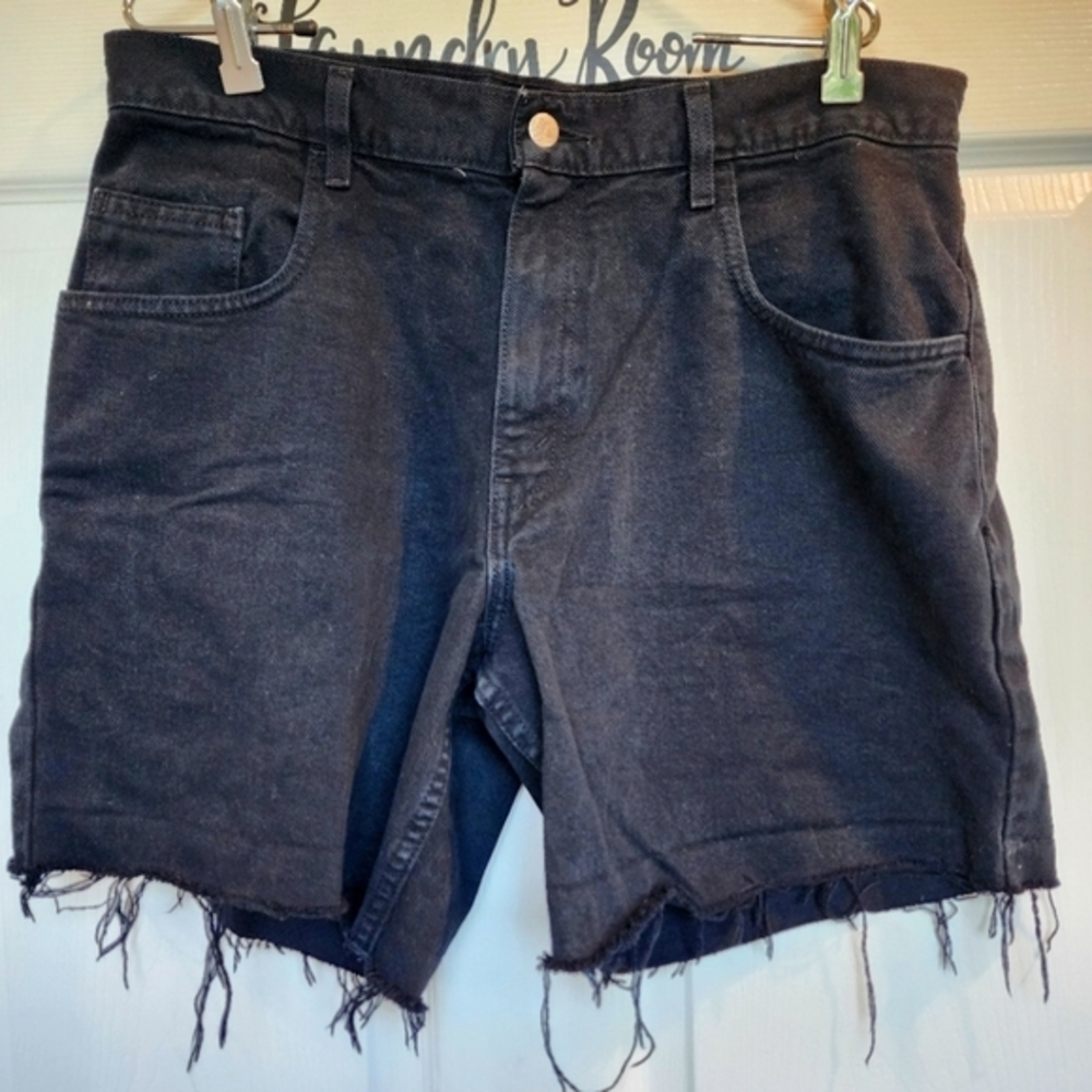 Levi's Silvertab DIY Black‎ Denim Jean Cutoffs Shorts Men's 34